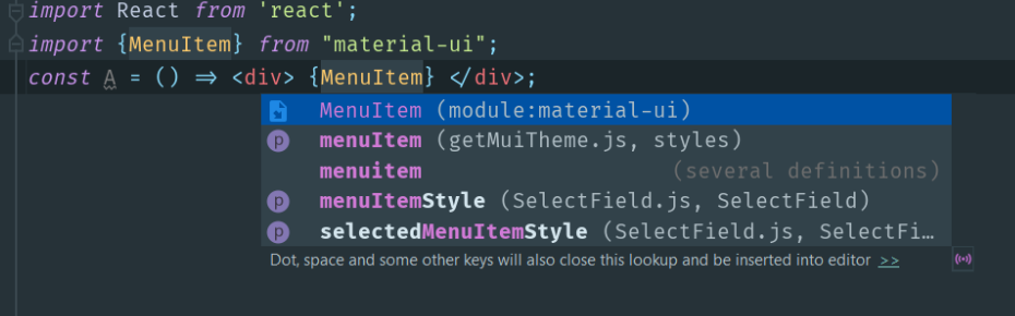 Code completion not working for nested JSX tags – IDEs Support ...